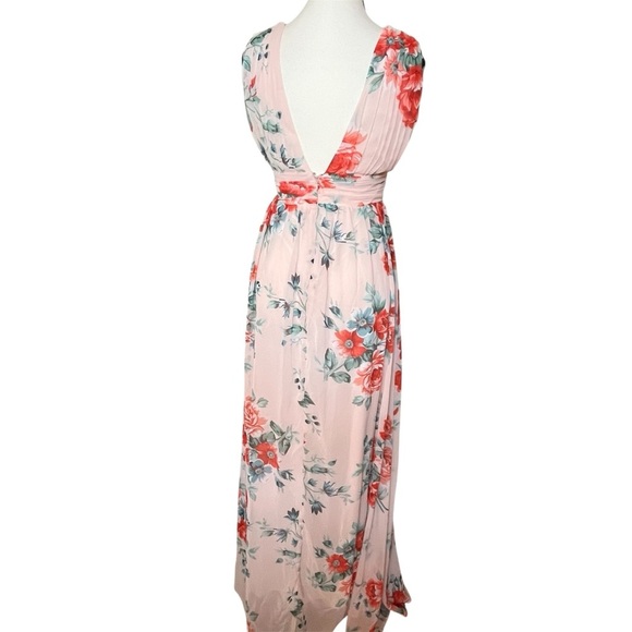 Lulus Garden Meandering Blush Floral Print Maxi Dress Size Small Pink Peach NWT - Picture 6 of 14